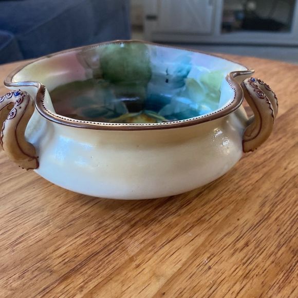 Vintage Morimura M Nippon Hand Painted Bowl Handles Beaded Moriage Floral - Picture 13 of 16